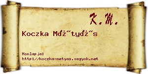 Koczka Mátyás névjegykártya