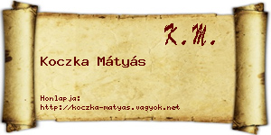 Koczka Mátyás névjegykártya